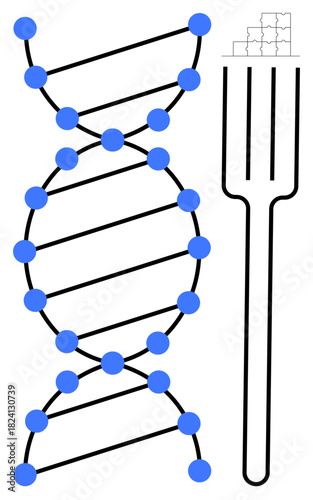 Genetic modification. DNA structure genetic science and biotech advancements. Genetic modification in agriculture, medicine, technology, research, and food innovation