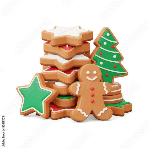 Christmas cookies festive gingerbread star tree holiday treats.