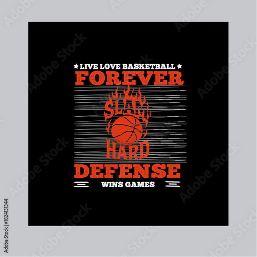 Basketball T-Shirt Design | Sport Graphic Tee | Dynamic Hoop Illustration