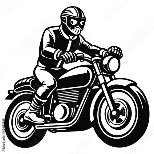 Pop Art Comic Man Riding Motorcycle Vector