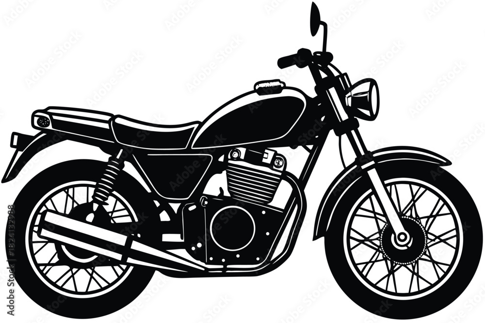 Obraz premium Classic Motorcycle Vector Illustration (Cafe Racer)