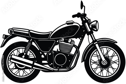 Classic Motorcycle Vector Illustration (Cafe Racer)