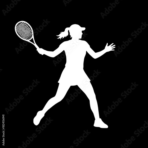 Dynamic tennis player poised to strike a powerful shot, showcasing athleticism and skill