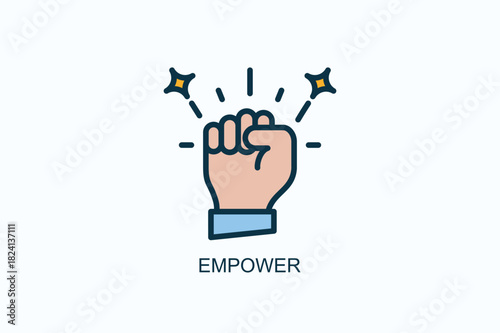 Empower Icon Or Logo Isolated Vector Illustration