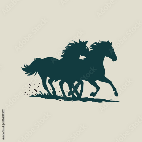 running horse vector