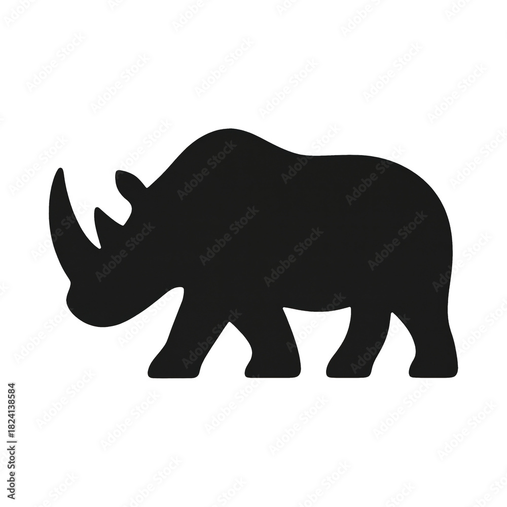 Obraz premium PNG Silhouette of a rhinoceros