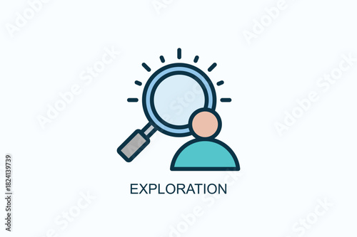 Exploration Icon Or Logo Isolated Vector Illustration