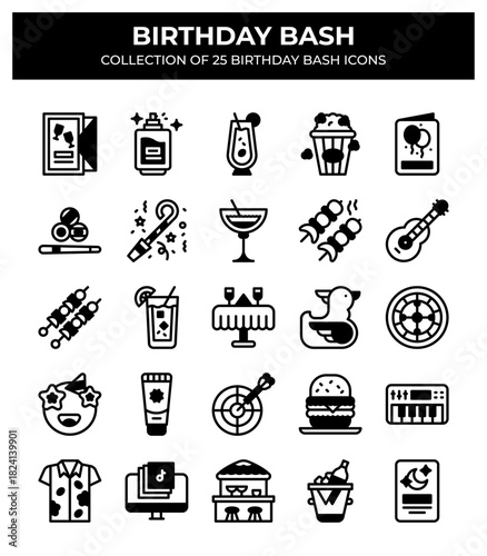 Birthday Bash. Collection of 25 Birthday Party Icons