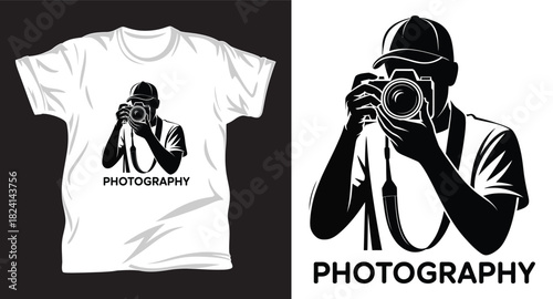 Photography & Camera graphic vector T shirt design print.