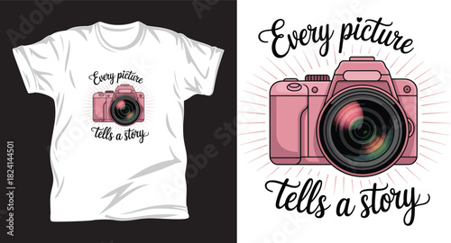 Photography & Camera graphic vector T shirt design print.