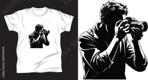 Photography & Camera graphic vector T shirt design print.