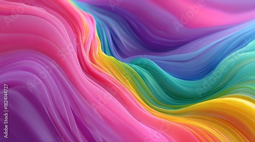 Wallpaper Mural Dynamic abstract background featuring smoothly flowing wavy layers of vibrant multicolor liquid creating an organic and soft textured visual effect Torontodigital.ca