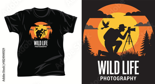 Photography & Camera graphic vector T shirt design print.