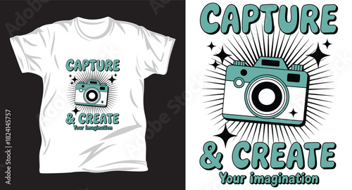 Photography & Camera graphic vector T shirt design print.