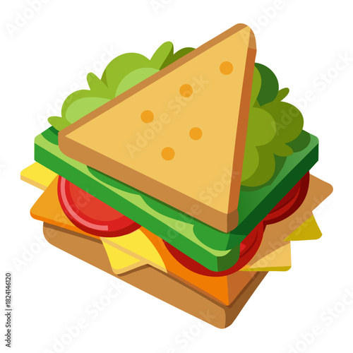 Delicious triangle sandwich with fresh ingredients