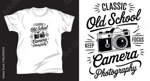Photography & Camera graphic vector T shirt design print.