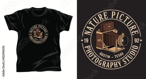 Photography & Camera graphic vector T shirt design print.