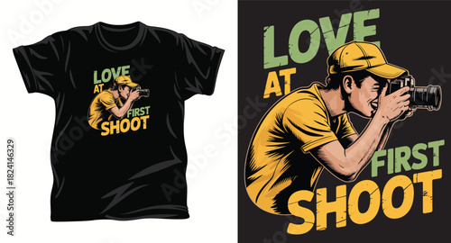 Photography & Camera graphic vector T shirt design print.