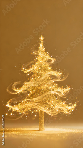 golden christmas tree