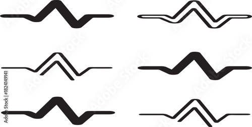 Isolated Digital Health Pulse Icons black vector set, health pulse, heartbeat signal, medical monitor, thin stroke minimal outline filled icon, smart health tech, circuit style wellness design