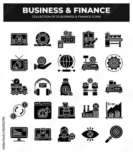 Collection of 25 Business and Finance Icons