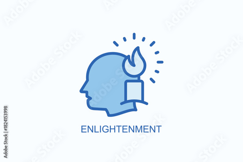Enlightenment Icon Or Logo Isolated Vector Illustration