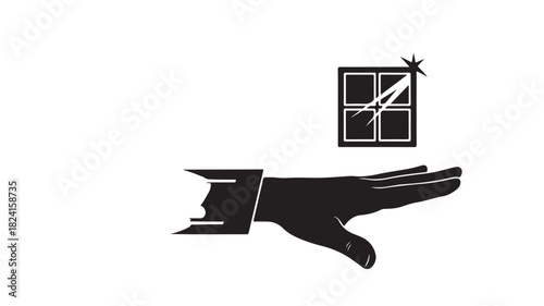 Experience the Brilliance Presenting Sparkling Clean Windows with Professional Results and a Streak-Free Shine and a Hand Demonstrating Excellence in Window Washing Services