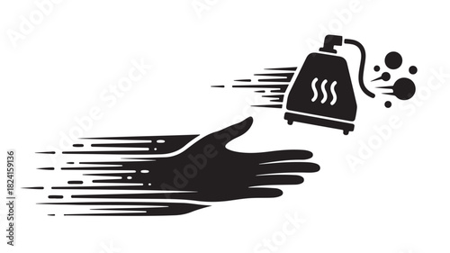 Handheld Steamer in Motion for Cleaning and Disinfecting Surfaces at Home or Business, Promoting Hygiene and Health with Powerful Steam Technology, Leaving Behind a Clean Sanitized Environment