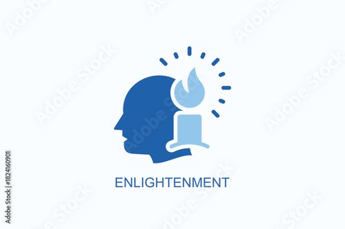 Enlightenment Icon Or Logo Isolated Vector Illustration