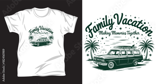 Family graphic vector T shirt design print.