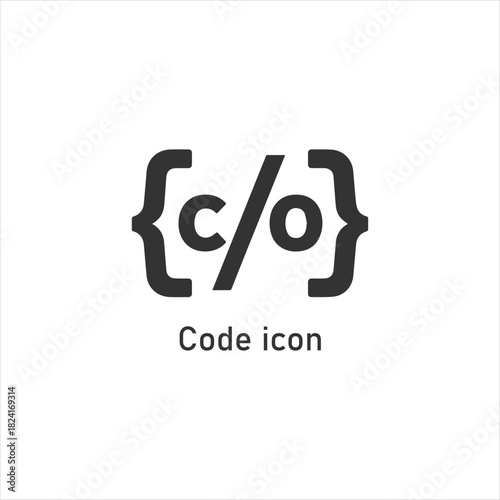 software development symbol, web coding language, digital programming script, application creation interface, curly braces sign,