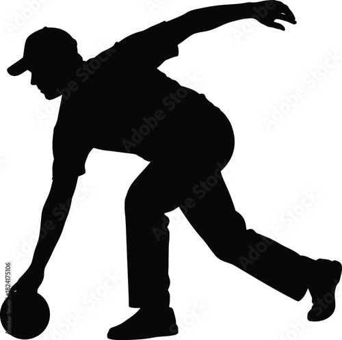 Bowling silhouette vector image for sports design and print templates eps