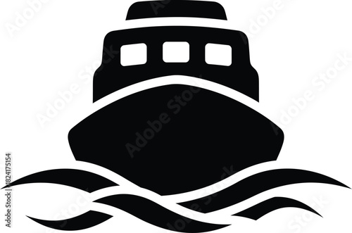 Boat ship yacht vessel sailing cruise travel water ocean sea transport eps silhouette