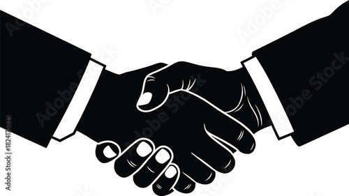 Business handshake vector illustration for partnership and agreement use eps silhouette