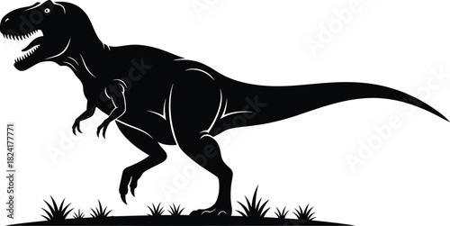 Download t rex dinosaur silhouette vector illustration design art eps