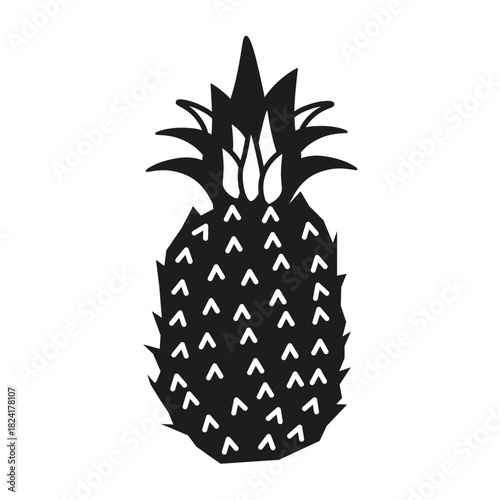 Abstract vector pineapple isolated transparent background. Creative t-shirt and hoodies print design. Cut stylish pineapple for wall decor fruit company logo label layout. EPS 10
