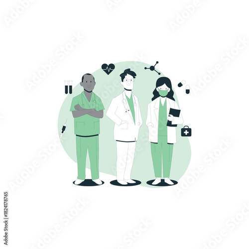 Doctors Flat Illustrations