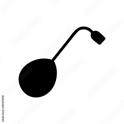 Silhouette of a vintage perfume atomizer bottle on transparent background