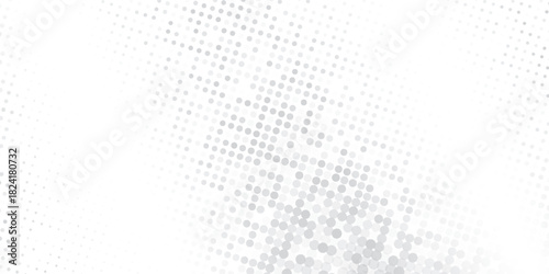 Dot white gray wave light technology texture background. Abstract big data digital concep modern grey
