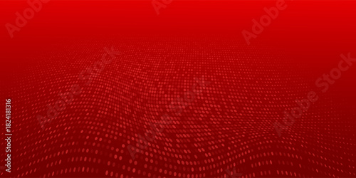 Red diagonal geometric shape with halftone. Modern fiber textured vector.