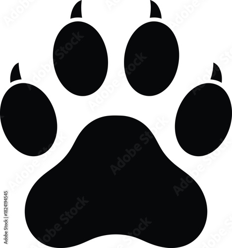 Black paw print vector illustration animal footprint clip art image eps silhouette