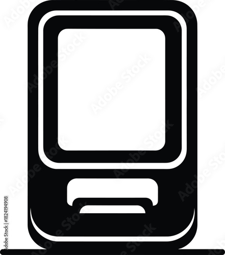 Isolated black and white subway train icon vector transport public transit eps silhouette