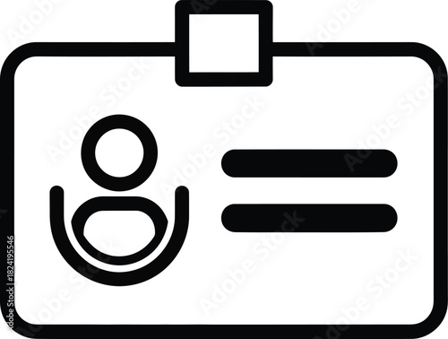 Id card vector icon identification badge employee pass access outline eps silhouette