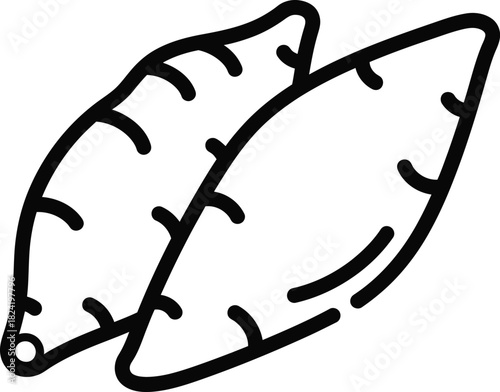 Sweet potato vector illustration healthy food outline icon design art eps silhouette