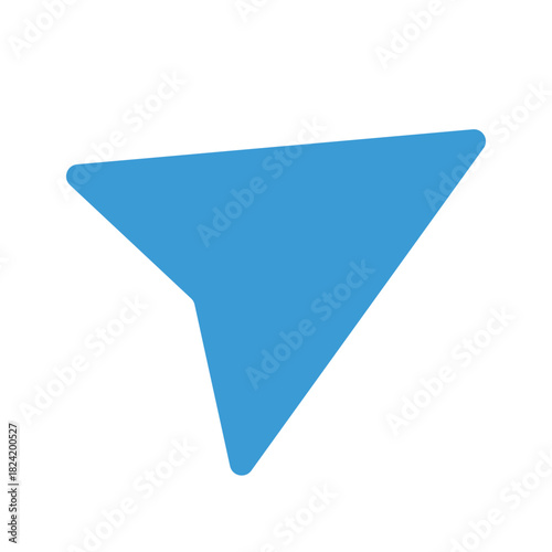 Blue paper plane icon symbol for message send or navigation