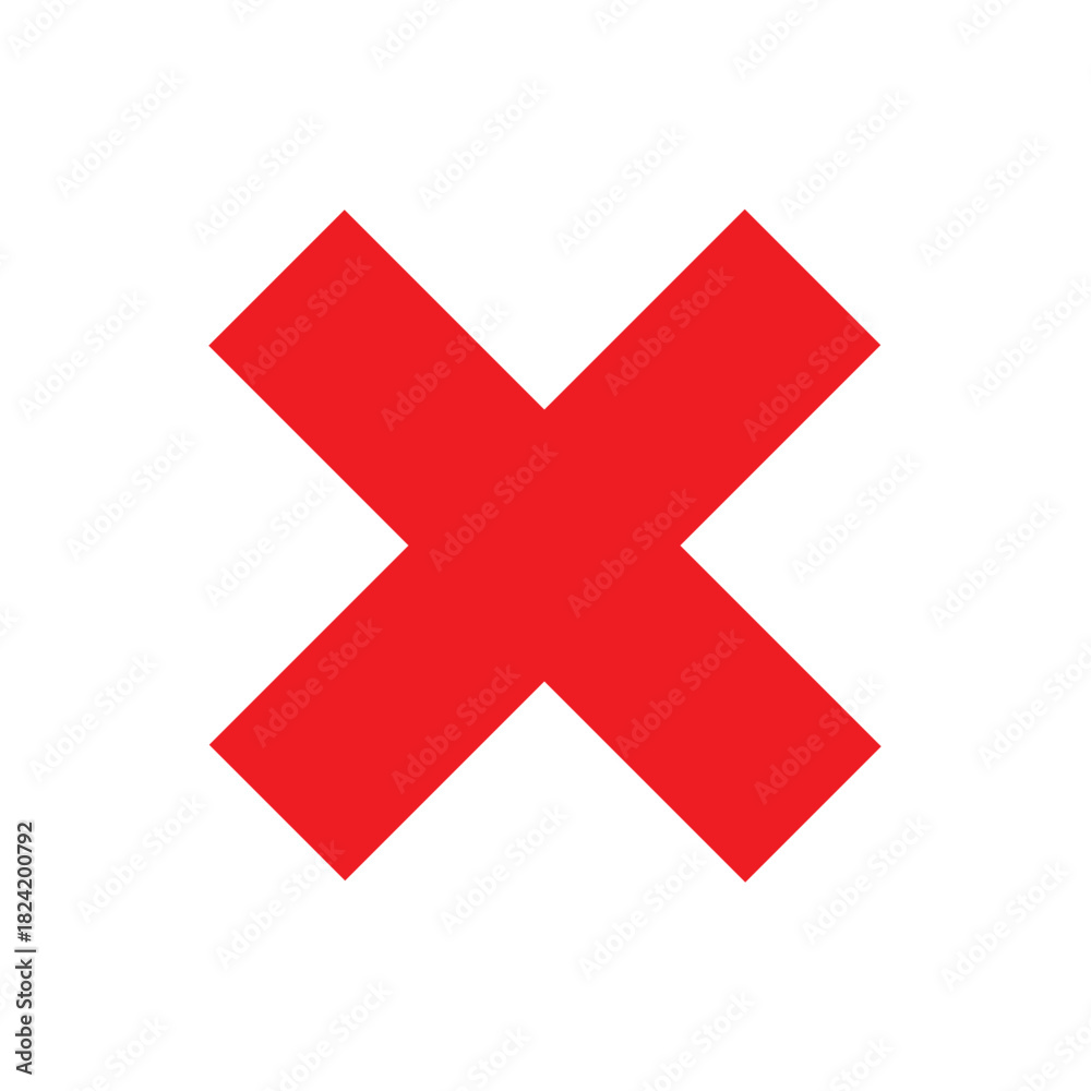 Obraz premium Red cross mark icon symbol for error cancel or delete