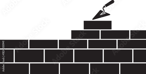 Building a Brick Wall with a Trowel, Construction and Renovation Symbol
