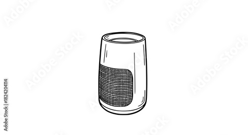 Sleek smart speaker illustration with modern design, perfect for tech blogs, product mockups, and minimalist branding, offering a clean and contemporary touch for your creative projects
