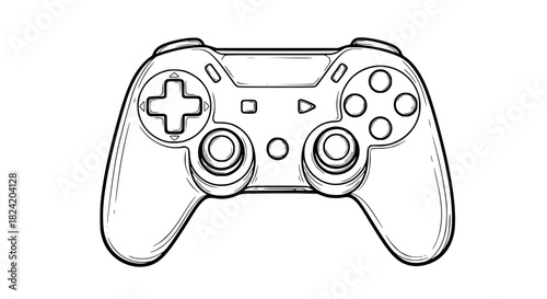 Modern gaming controller outline perfect for esports branding, streamer assets, app design, or retro gaming promotion, get the edge with a sleek and minimalist design
