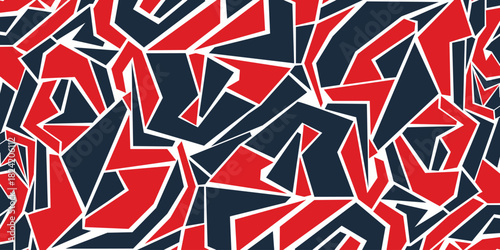 Abstract geometric seamless pattern. Graphic vector. Racing background for vinyl wrap and decal. Grunge, neon texture pattern. Sports textile. Fashion military. Abstract geometric background pattern